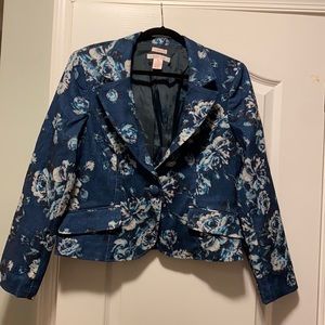 Nine & Co. Ikat style denim jacket. Size 12.